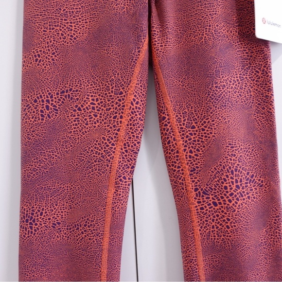 NWT Lululemon Wunder Train High Rise Leggings 25” Sz 6 Crackle Graze Orange - Picture 4 of 14